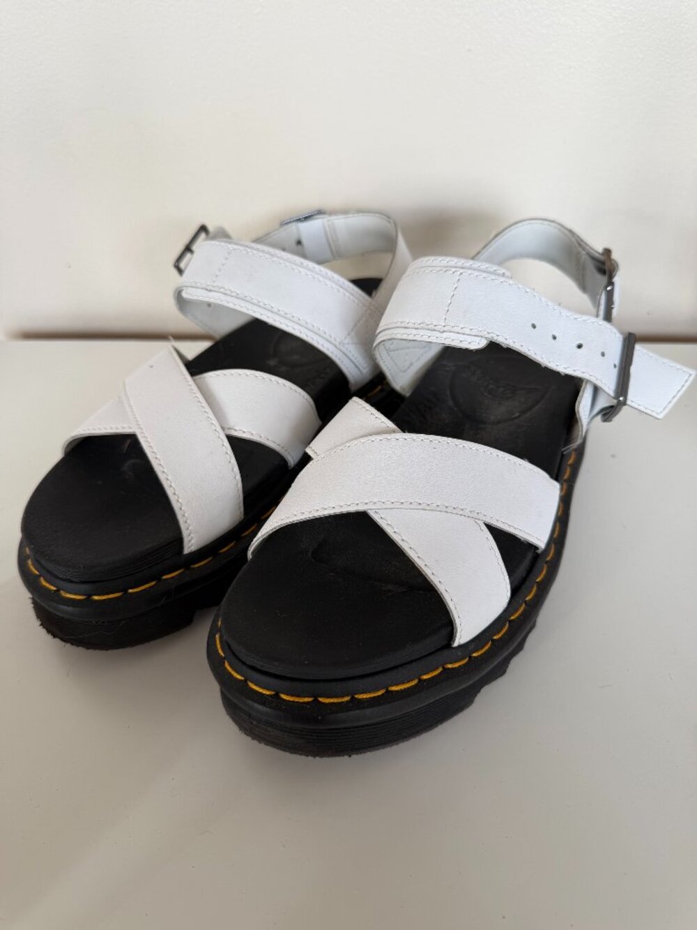 Dr. Martens Voss II Women's Leather Strap Sandals (White)